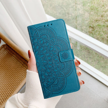 For Motorola Moto G Stylus 5G 2024 Flower Embossed Leather Phone Case(Blue) - Motorola Cases by buy2fix | Online Shopping UK | buy2fix