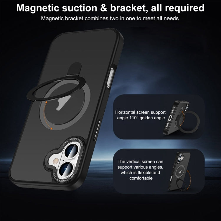 For iPhone 16 Plus Skin Feel MagSafe Magnetic Holder Phone Case(Bronze Gold) - iPhone 16 Plus Cases by buy2fix | Online Shopping UK | buy2fix