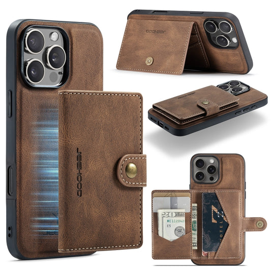 For iPhone 16 Pro Max JEEHOOD J01 Retro Magnetic Detachable Wallet Phone Case(Brown) - iPhone 16 Pro Max Cases by JEEHOOD | Online Shopping UK | buy2fix