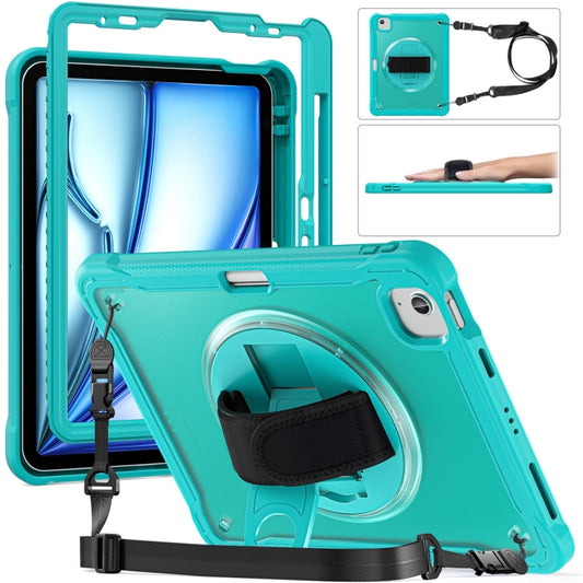 For iPad Air 11 2024 Heavy Duty Hybrid Tablet Case with Hand Grip & Strap(Light Blue) - iPad Air 11 2024 Cases by buy2fix | Online Shopping UK | buy2fix