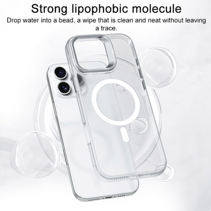 For iPhone 16 TGVIS Stand Series MagSafe Phone Case with Lens Frame Holder(Transparent) - iPhone 16 Cases by TGVIS | Online Shopping UK | buy2fix