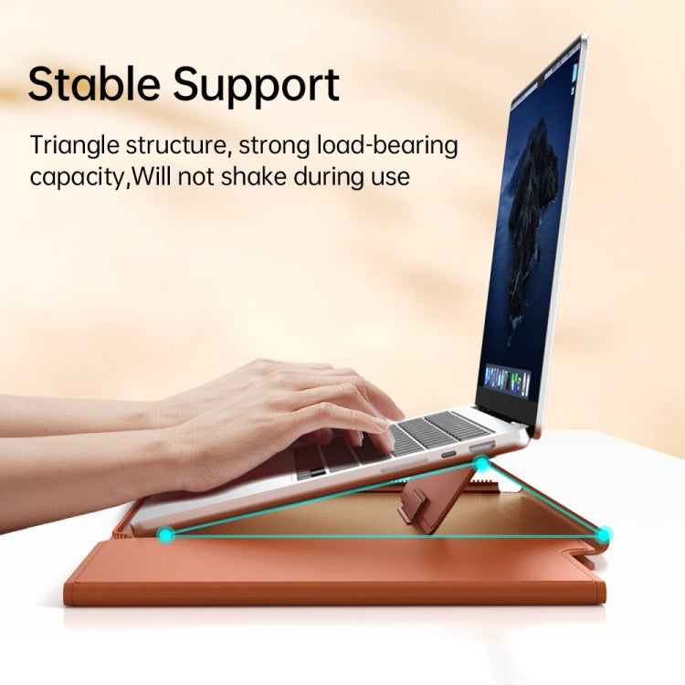 Multifunctional Laptop PU Magnetic Stand Split Liner Bag with Mouse Pad Function, Size:13-14 inch(Black) - 13.3 inch by buy2fix | Online Shopping UK | buy2fix