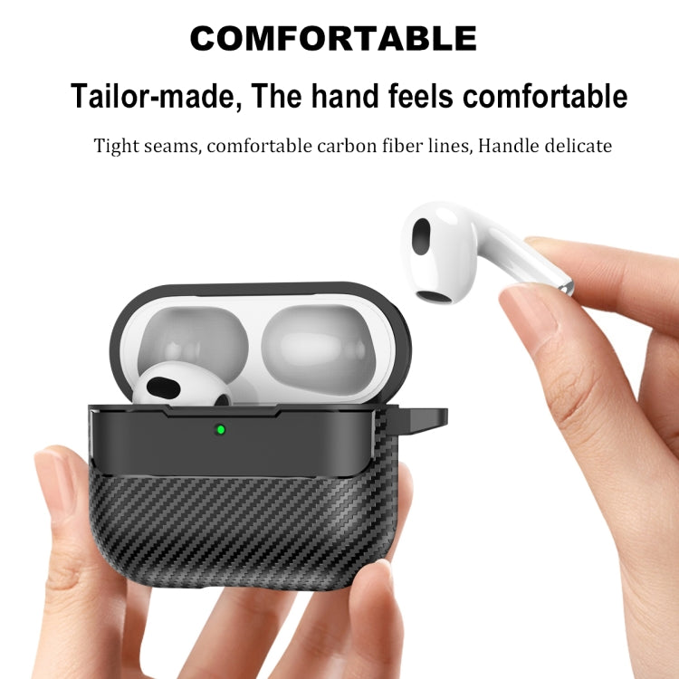 For AirPods 4 Carbon Fiber Texture Bluetooth Earphone Protective Case(Black) - For AirPods 4 by buy2fix | Online Shopping UK | buy2fix