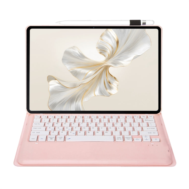 For Huawei MatePad Pro 12.2 Ultra-thin Detachable Bluetooth Keyboard Leather Tablet Case(Pink White) - Others Keyboard by buy2fix | Online Shopping UK | buy2fix