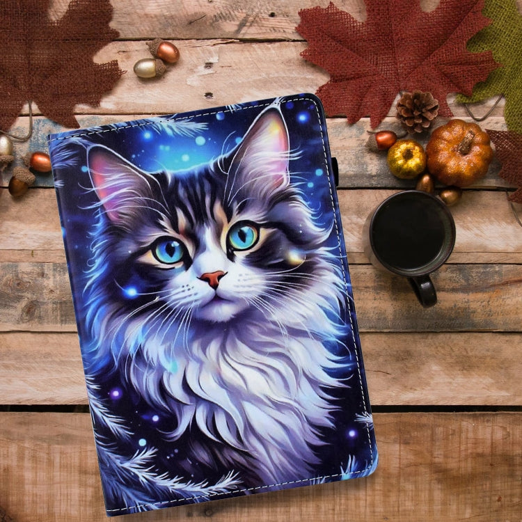 For iPad Air 11 2024 Painted Pattern Leather Tablet Case(Tabby Cat) - iPad Air 11 2024 Cases by buy2fix | Online Shopping UK | buy2fix