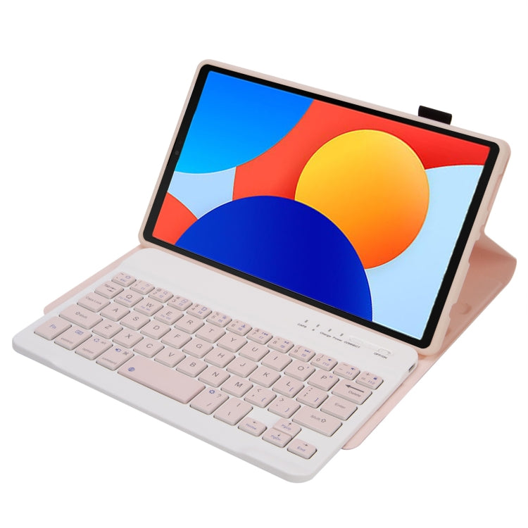 For Redmi Pad SE 8.7 A0N12 TPU Ultra-thin Detachable Bluetooth Keyboard Tablet Leather Case(Pink) - Others Keyboard by buy2fix | Online Shopping UK | buy2fix