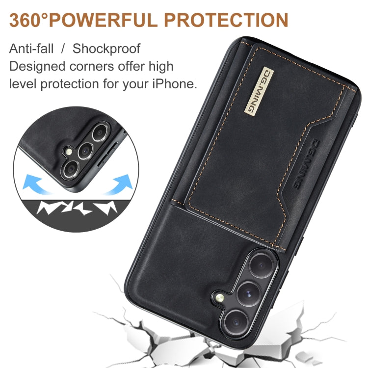 For Samsung Galaxy S24 FE 5G DG.MING M2 Series 3-Fold Multi Card Bag + Magnetic Phone Case(Black) - Galaxy S24 FE 5G Cases by DG.MING | Online Shopping UK | buy2fix