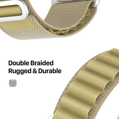 For Apple Watch 42mm / 41mm / 40mm / 38mm DUX DUCIS GS Series Nylon Loop Watch Band(Tan) - Watch Bands by DUX DUCIS | Online Shopping UK | buy2fix