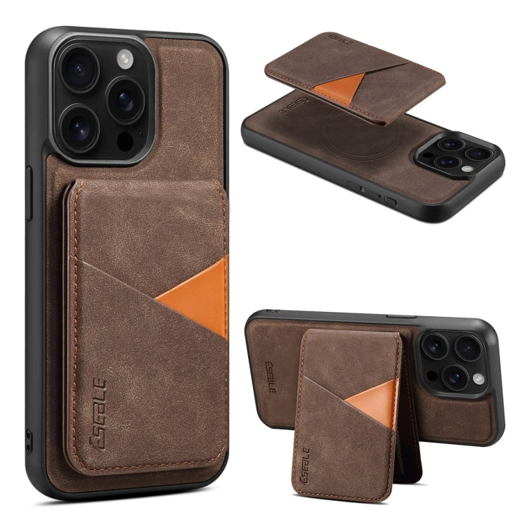 For iPhone 16 Pro Max ESEBLE E2 Retro Texture Card Slots MagSafe RFID Leather Case(Coffee) - iPhone 16 Pro Max Cases by ESEBLE | Online Shopping UK | buy2fix