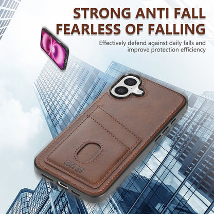 For iPhone 16 Plus AZNS K1 Series Card Slot Business Phone Case(Brown) - iPhone 16 Plus Cases by AZNS | Online Shopping UK | buy2fix