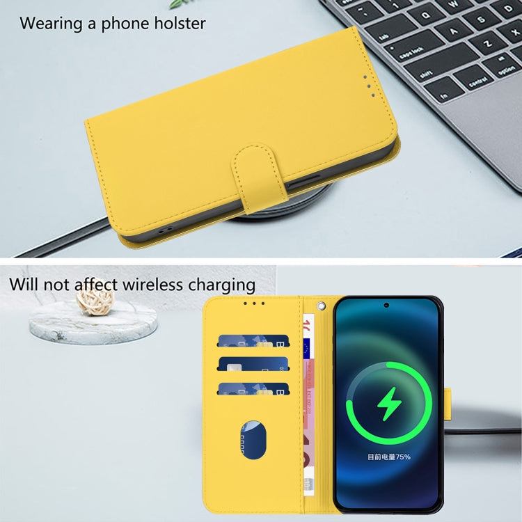 For Sony Xperia 10 VI 2024 Skin Feel Solid Color Leather Phone Case with Lanyard(Lemon Yellow) - Sony Cases by buy2fix | Online Shopping UK | buy2fix