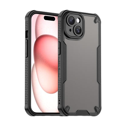 For iPhone 15 Armor Glaze PC Hybrid TPU Phone Case(Black) - iPhone 15 Cases by buy2fix | Online Shopping UK | buy2fix