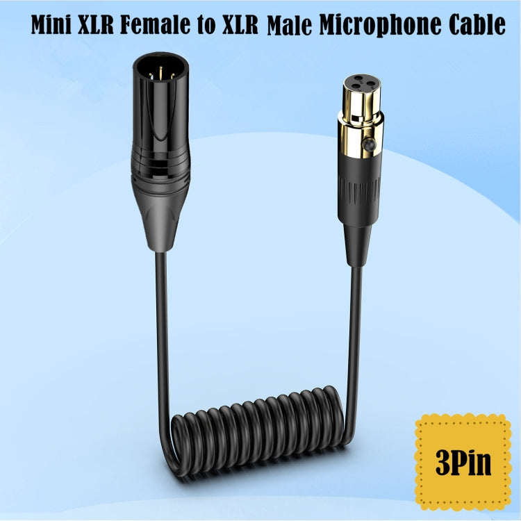 Mini XLR Female to XLR Male Audio Mixer Mini Microphone Coiled Audio Cable, Length: 0.5m(Black) - Microphone Audio Cable & Connector by buy2fix | Online Shopping UK | buy2fix