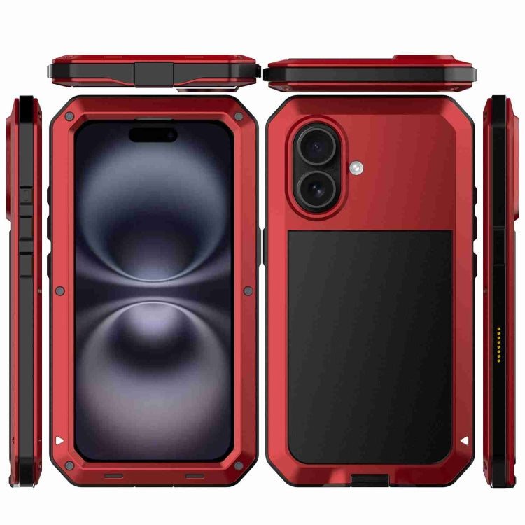 For iPhone 16 RedPepper Triple-proof Metal Phone Case(Red) - iPhone 16 Cases by RedPepper | Online Shopping UK | buy2fix