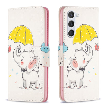 For Samsung Galaxy S25 5G Colored Drawing Pattern Leather Phone Case(Umbrella Elephant) - Galaxy S25 5G Cases by buy2fix | Online Shopping UK | buy2fix