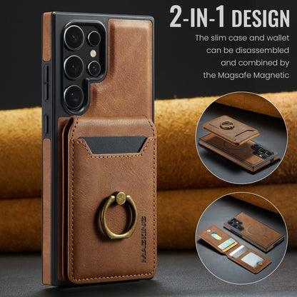 For Samsung Galaxy S24 Ultra 5G DG.MING K1 MagSafe Detachable Wallet RFID Back Cover Phone Case(Brown) - Galaxy S24 Ultra 5G Cases by DG.MING | Online Shopping UK | buy2fix