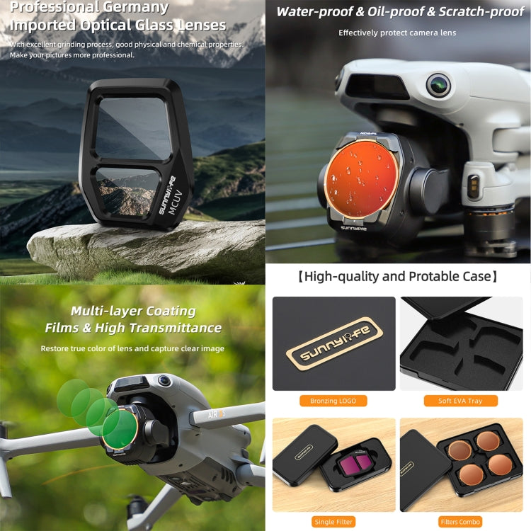 For DJI Air 3S Sunnylife Camera Lens Filter, Filter:6 in 1 UV CPL ND8-64 -  by Sunnylife | Online Shopping UK | buy2fix