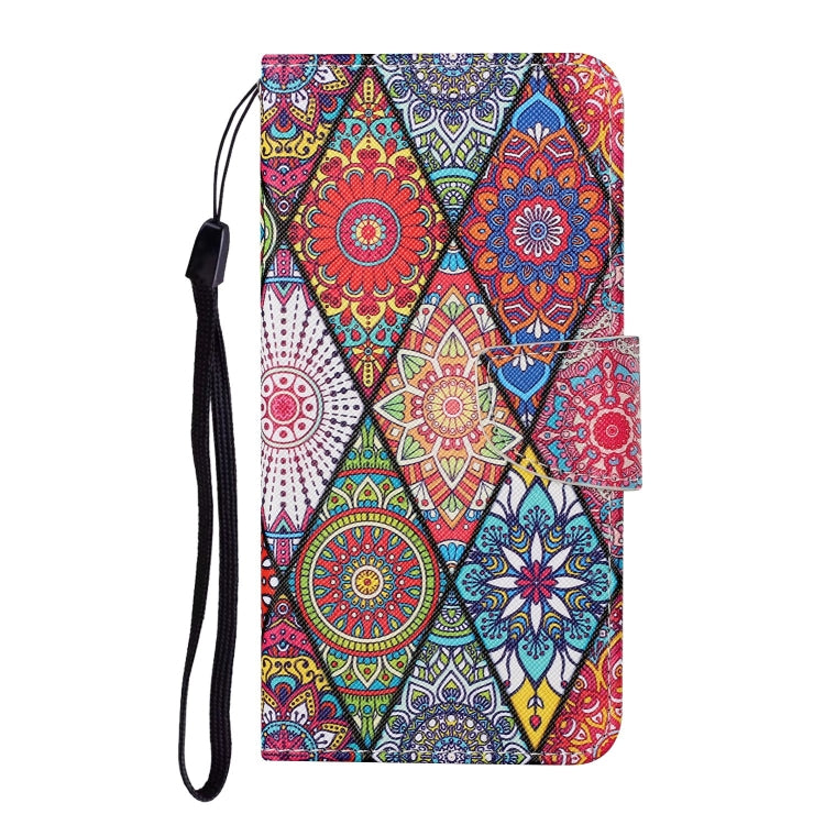 For Samsung Galaxy S25+ 5G Colored Drawing Pattern Leather Phone Case(Diamond Totem) - Galaxy S25+ 5G Cases by buy2fix | Online Shopping UK | buy2fix