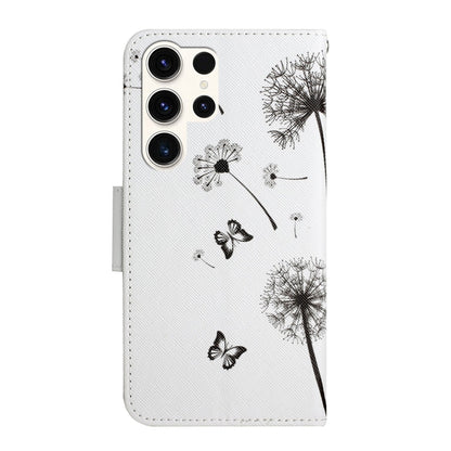 For Samsung Galaxy S25 Ultra 5G Colored Drawing Pattern Leather Phone Case(Dandelion) - Galaxy S25 Ultra 5G Cases by buy2fix | Online Shopping UK | buy2fix