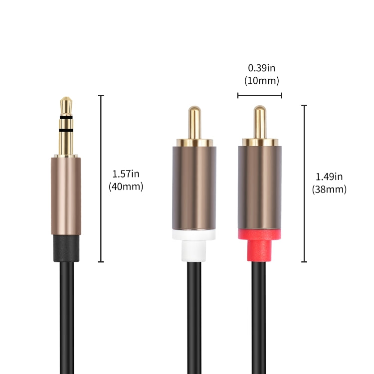 3.5mm Male to 2 RCA Male Audio Cable Amplifier Connector, Length:3m(Black Grey) - RCA Cable by buy2fix | Online Shopping UK | buy2fix