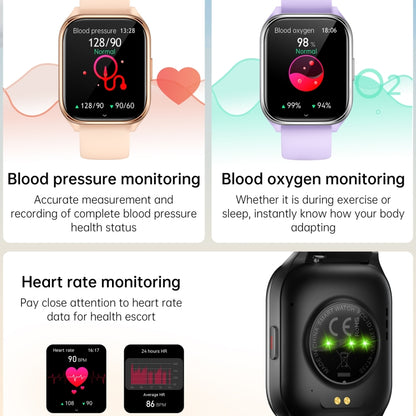 KT73S 1.85 inch Square Screen BT Call Smart Watch, Heart Rate / Blood Pressure / Blood Oxygen / Female Health / Sleep Monitoring(Black) - Smart Wristbands by buy2fix | Online Shopping UK | buy2fix