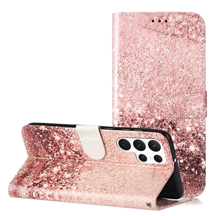 For Samsung Galaxy S25 Ultra 5G Colored Drawing Marble Pattern Leather Phone Case(Rose Gold) - Galaxy S25 Ultra 5G Cases by buy2fix | Online Shopping UK | buy2fix