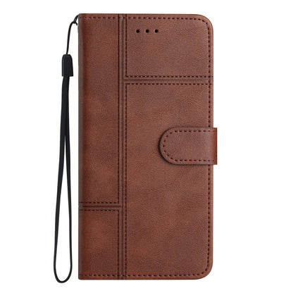 For Samsung Galaxy S25 Ultra 5G Cowhide Texture Stitching Leather Phone Case(Coffee) - Galaxy S25 Ultra 5G Cases by buy2fix | Online Shopping UK | buy2fix