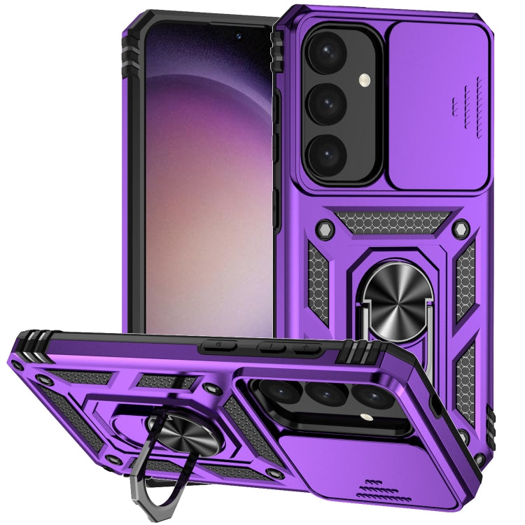 For Samsung Galaxy S25+ 5G Sliding Camshield Holder Phone Case(Purple) - Galaxy S25+ 5G Cases by buy2fix | Online Shopping UK | buy2fix