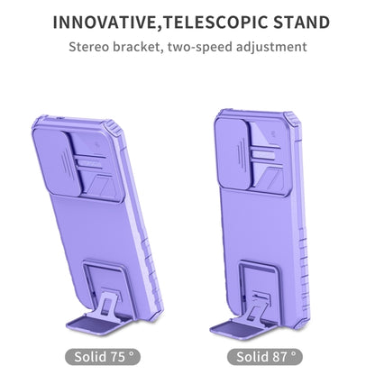 For Samsung Galaxy S25+ 5G Stereoscopic Holder Sliding Camshield Phone Case(Purple) - Galaxy S25+ 5G Cases by buy2fix | Online Shopping UK | buy2fix