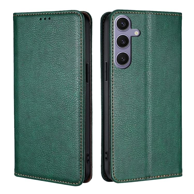 For Samsung Galaxy S25+ 5G Gloss Oil Solid Color Magnetic Leather Phone Case(Green) - Galaxy S25+ 5G Cases by buy2fix | Online Shopping UK | buy2fix