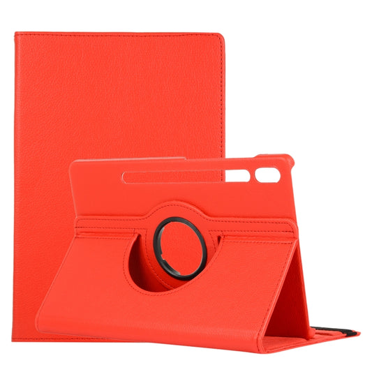 For Samsung Galaxy Tab S8+ / Tab S8 Plus /  Tab S7 FE / Tab S7+ / T970 / T976B Litchi Texture Horizontal Flip 360 Degrees Rotation Leather Case with Holder(Red) - Galaxy Tab S8+ Cases by buy2fix | Online Shopping UK | buy2fix