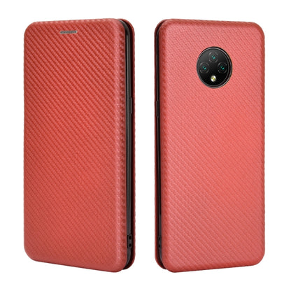 For Doogee X95 Carbon Fiber Texture Horizontal Flip TPU + PC + PU Leather Case with Card Slot & Lanyard(Brown) - More Brand by buy2fix | Online Shopping UK | buy2fix