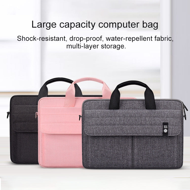 ST08 Handheld Briefcase Carrying Storage Bag with Shoulder Strap for 15.4 inch Laptop(Grey) - 15 inch by buy2fix | Online Shopping UK | buy2fix