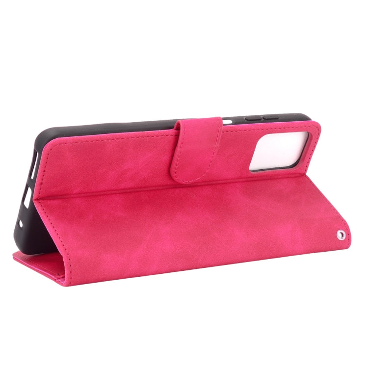 For Motorola Moto G9 Plus Solid Color Skin Feel Magnetic Buckle Horizontal Flip Calf Texture PU Leather Case with Holder & Card Slots & Wallet(Rose Red) - Motorola Cases by buy2fix | Online Shopping UK | buy2fix