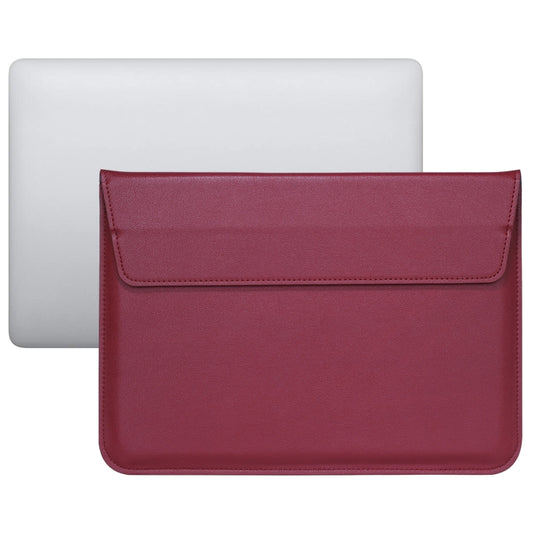 PU Leather Ultra-thin Envelope Bag Laptop Bag for MacBook Air / Pro 11 inch, with Stand Function(Wine Red) - Protective Bags by buy2fix | Online Shopping UK | buy2fix