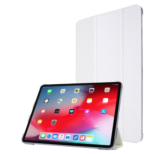 Silk Texture Flip Magnetic PU Leather Smart Case with Three-folding Holder For iPad Air 11 2024 / Air 2022 / 2020 10.9(White) - iPad Air (2022) / (2020) 10.9 Cases by buy2fix | Online Shopping UK | buy2fix