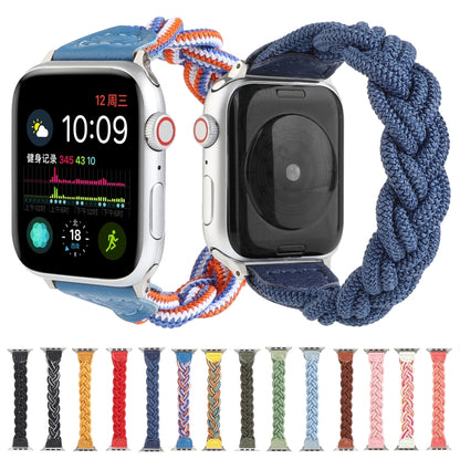 Elastic Woven Watch Band For Apple Watch Ultra 49mm&Watch Ultra 2 49mm / Series 9&8&7 45mm / SE 3&SE 2&6&SE&5&4 44mm / 3&2&1 42mm, Length:130mm(Sky Blue) - Watch Bands by buy2fix | Online Shopping UK | buy2fix