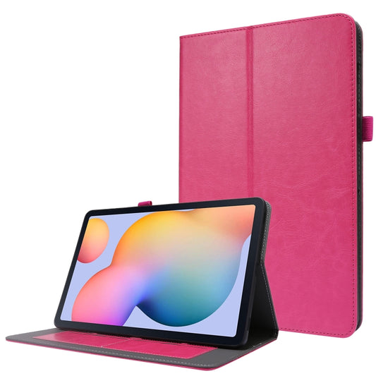 For Samsung Galaxy Tab S8 / Galaxy Tab S7 / SM-870 Crazy Horse Texture Horizontal Flip Leather Case with 2-folding Holder & Card Slot(Rose Red) - Galaxy Tab S8 Cases by buy2fix | Online Shopping UK | buy2fix