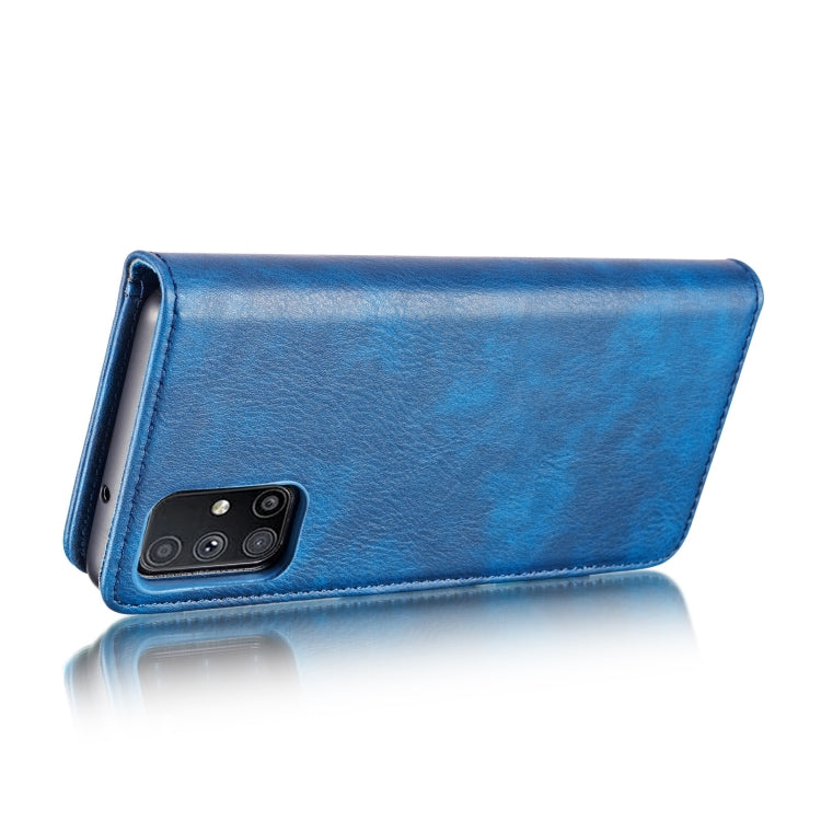 For Samsung Galaxy M51 DG.MING Crazy Horse Texture Flip Detachable Magnetic Leather Case with Holder & Card Slots & Wallet(Blue) - Galaxy Phone Cases by DG.MING | Online Shopping UK | buy2fix