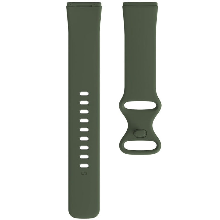 For Fitbit Versa 3 / Sense Silicone Watch Band, Size: S(Dark Green) - Watch Bands by buy2fix | Online Shopping UK | buy2fix