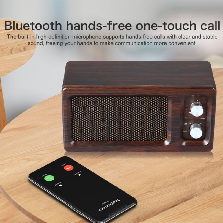 D60 Subwoofer Wooden Bluetooth 4.2 Speaker, Support TF Card & 3.5mm AUX & U Disk Play(Walnut) - Desktop Speaker by buy2fix | Online Shopping UK | buy2fix