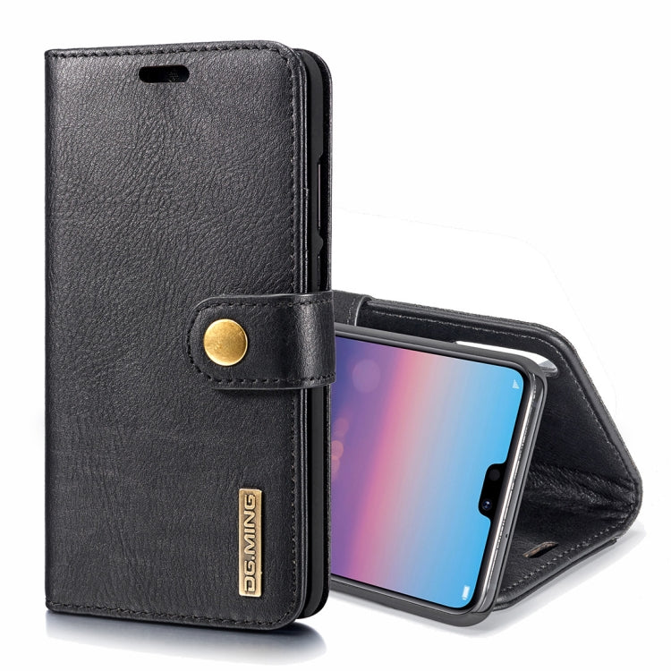 Crazy Horse Texture Flip Detachable Magnetic Leather Case for Huawei P20, with Holder & Card Slots & Wallet (Black) - Huawei Cases by DG.MING | Online Shopping UK | buy2fix