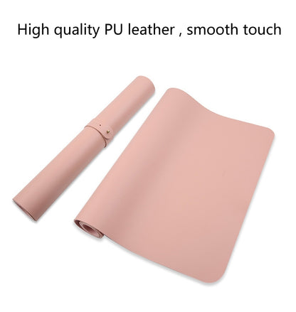 Multifunction Business PU Leather Mouse Pad Keyboard Pad Table Mat Computer Desk Mat, Size: 80 x 40cm(Apricot) - Desk Pads by buy2fix | Online Shopping UK | buy2fix