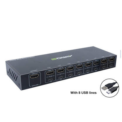 AIMOS AM-KVM801 HDMI 8 Ports KVM Switch - Switch by buy2fix | Online Shopping UK | buy2fix