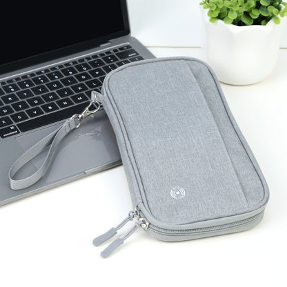 HAWEEL Clutch Bag Passport Wallet Document Organizer Credit Cards Case Bag (Grey) - Card & Passport Bags by HAWEEL | Online Shopping UK | buy2fix