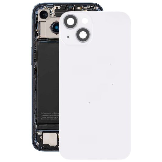 For iPhone 14 Glass Battery Back Cover with Flash Bracket + Wireless Charging Module(White) - Back Cover by buy2fix | Online Shopping UK | buy2fix