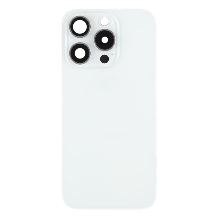For iPhone 15 Pro Battery Back Cover with Camera Lens Cover + MagSafe Magnet(White) - Back Cover by buy2fix | Online Shopping UK | buy2fix