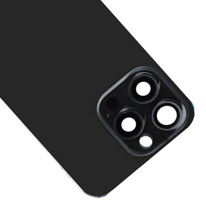 For iPhone 15 Pro Glass Battery Back Cover with Flash Bracket + Wireless Charging Module(Black) - Back Cover by buy2fix | Online Shopping UK | buy2fix