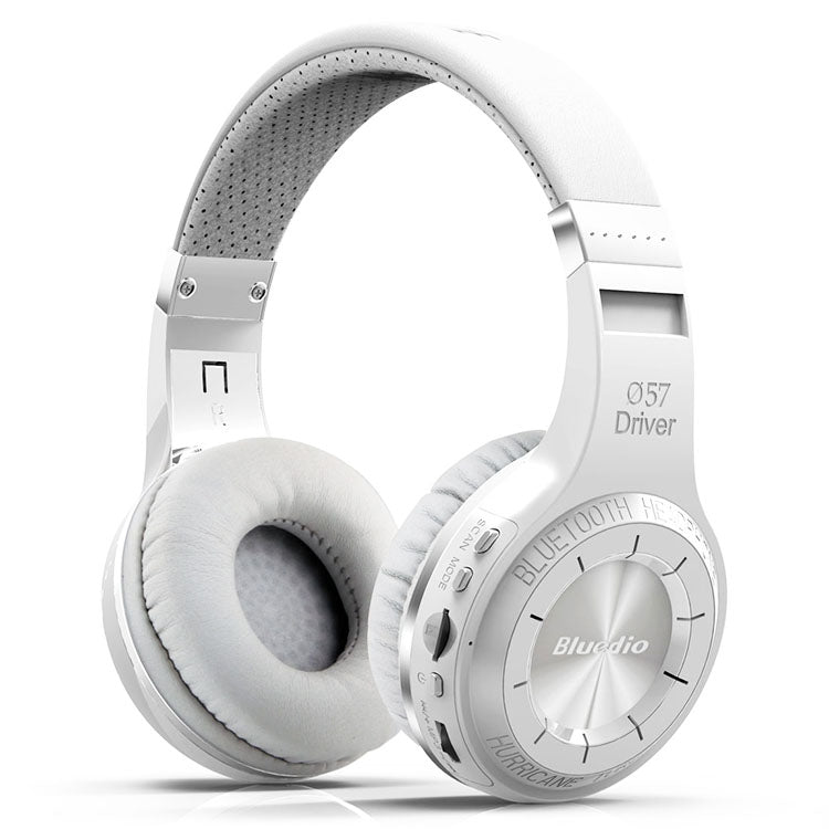 Bluedio H+ Turbine Wireless Bluetooth 4.1 Stereo Headphones Headset with Mic & Micro SD Card Slot & FM Radio, For iPhone, Samsung, Huawei, Xiaomi, HTC and Other Smartphones, All Audio Devices(White) - Headset & Headphone by Bluedio | Online Shopping UK | buy2fix