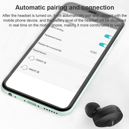 AIN MK-X18S USB Car Single Wireless Bluetooth Earphone with Charging Box, Support HD Call & Siri & Automatic Pairing(Black) - Bluetooth Earphone by AIN | Online Shopping UK | buy2fix